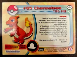 Charmeleon #05 1999 Topps Pokemon TV Animation Edition Regular Card Red Logo - Image 2