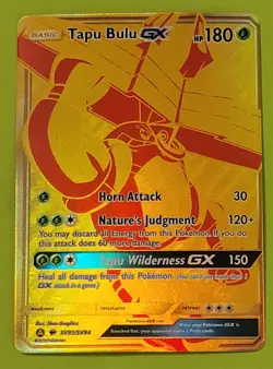 Pokemon TCG Tapu Bulu GX Hidden Fates Holo Gold Secret Rare Card SV91/SV94 - Image 1