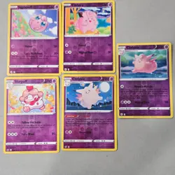 Pink Psychic cuties Pokemon 15 Card Lot Jigglypuff Clefairy Clefable Swirlix - Image 2