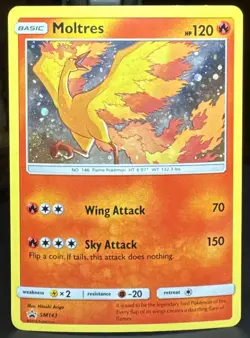 Pokemon TCG Moltres SM143 Sm Black Star Promo Holo Pokemon Card - Image 1
