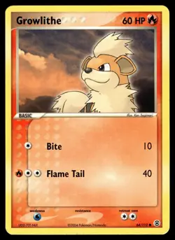 GROWLITHE - 64/112 Common FireRed & LeafGreen Pokemon LP - Image 1