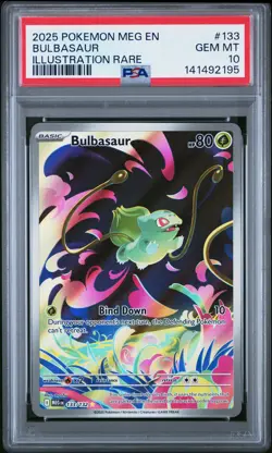 2025 POKEMON MEG EN-MEGA EVOLUTION ILLUSTRATION RARE #133 BULBASAUR PSA 10 - Image 1