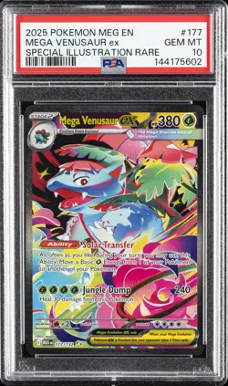 2025 POKEMON MEG EN-MEGA EVOLUTION #177 MEGA VENUSAUR EX PSA 10 - Image 1