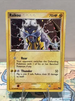 Pokemon TCG Raikou POP RARE PROMO Holo 3/17 Pokemon Promos Holo Promo SWIRL - Image 1