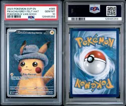 2023 Pokemon Scarlet & Violet Van Gogh Pikachu Promo Hat Grey Felt, PSA 10 - Image 1