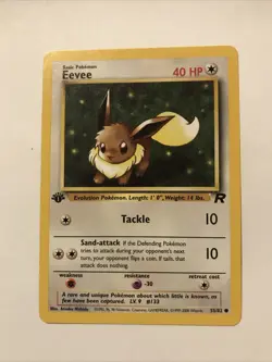 Pokemon TCG Team Rocket 1st Edition Regular Finish Eevee 55/82 NM - Image 1