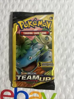 Pokemon TCG Sun & Moon Team Up Mini 3 CardBooster Pack Venusaur & Celibi Sealed - Image 1