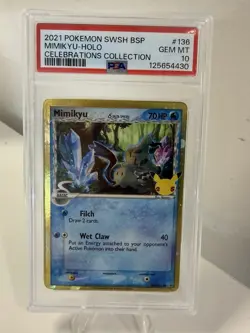 Pokemon TCG Mimikyu SWSH136 Holo Promo 25th Celebrations #4 PSA 10 - Image 1