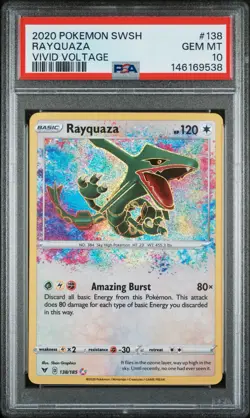 Rayquaza 138/185 Vivid Voltage Pokemon PSA 10 - Image 1