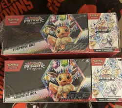 Lot Of 2 Pokemon Prismatic Evolutions Surprise Box+Booster Bundle Sams Club Set - Image 1