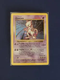 Mewtwo 10/102 SHADOWLESS Base Set Holo Ultra Rare Unlimited WOTC Pokemon TCG LP - Image 1