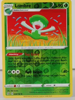 Lombre - POKEMON - Rebel Clash - 008/192 - Reverse Holo - NM - T - Image 1