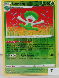 Lombre - POKEMON - Rebel Clash - 008/192 - Reverse Holo - NM - T - Image 5