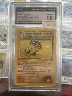 2000 Pokemon Brock's Sandslash Gym Challenge 1st Edition 36/132 CGC 10 Gem Mint - Image 1