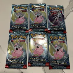 Six (6x) Pokemon Booster Pack Lot - Journey Together - Image 1