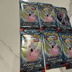 Six (6x) Pokemon Booster Pack Lot - Journey Together - Image 2