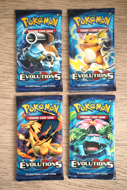 4x Pokemon TCG XY Evolutions Booster Pack Art Set Factory Sealed - Image 1