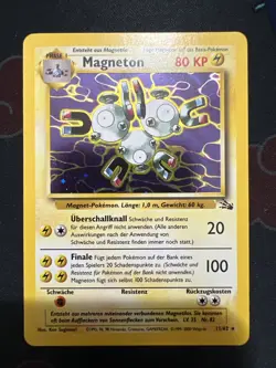 Pokemon TCG Magneton Fossil 11 Holo Unlimited Holo Rare (LP-NM) - Image 1