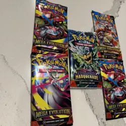 Five (5x) Pokemon Booster Pack Lot - Twilight Masquerade, Mega Evolution - Image 2