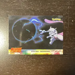 Pokemon Topps #33 Psychic Showdown Mewtwo Strikes Back Movie 1st Ed Blue Logo - Image 1