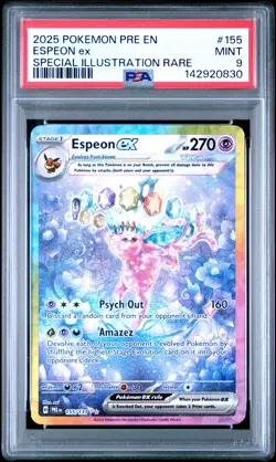 2025 POKEMON PRE EN-PRISMATIC EVOLUTIONS #155 ESPEON EX PSA 9 - Image 1