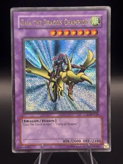 Yugioh Gaia the Dragon Champion LOB-125 Secret Rare Ultra Misprint - Vintage - Image 1
