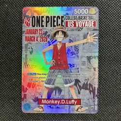 One Piece College Basketball US Voyage Promo Card Monkey D. Luffy - Image 2
