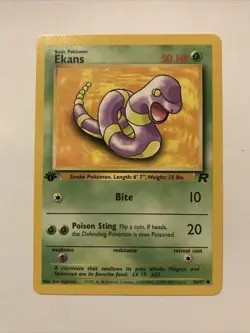 Pokemon TCG Team Rocket Ekans 1st Edition 56/82 Card - Image 1