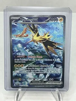 Zapdos EX SAR 204/165 SV2a Pokemon Card Scarlett Violet 151 - Image 1