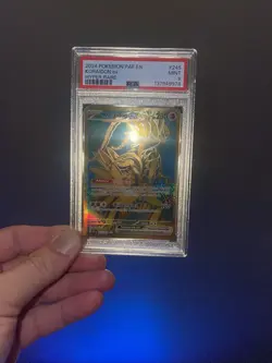 2024 PSA 9 Pokemon Paldean Fates Koraidon ex Hyper Rare 245/091 Card Mint - Image 1