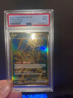 2024 PSA 9 Pokemon Paldean Fates Koraidon ex Hyper Rare 245/091 Card Mint - Image 2