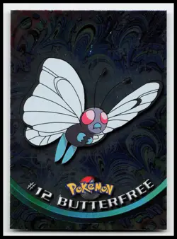 Butterfree #12 Blue Logo Topps Holo Foil TV Animation Pokemon Card - Image 1