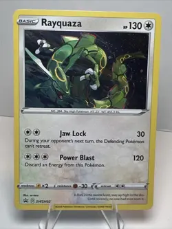 NM Rayquaza SWSH029 Holofoil Sword & Shield Promo AUTHENTIC Pokemon Card - Image 1