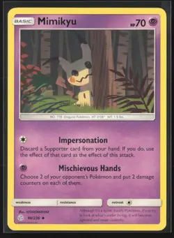 Mimikyu (96) Uncommon SM - Cosmic Eclipse 96/236 NM Pokemon Card - Image 1
