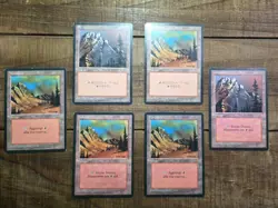 6x MTG Mountain FBB Black border Japanese German french U Mix LP - Image 1