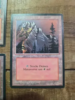 6x MTG Mountain FBB Black border Japanese German french U Mix LP - Image 4