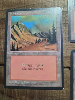 6x MTG Mountain FBB Black border Japanese German french U Mix LP - Image 5