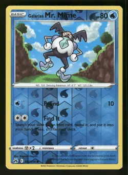 Galarian Mr. Mime 030/159 Common,Reverse Holo Pokemon Crown Zenith - Image 1