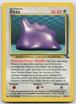 German Pokemon Card - Ditto Fossil 18/62 Rare German Print 1999-2000 - Image 1