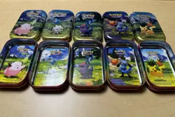 Ascended Heroes Mini Tins Set Of 5 EMPTY (Stickers&Artwork) Pokemon TCG-no Packs - Image 1
