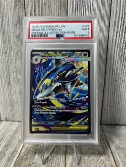 2025 Pokemon Mega Sharpedo Ex 127 Special Illustration Rare PSA 9 SIR - Image 1