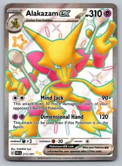 Alakazam ex Pokemon Paldean Fates 215/091 Shiny Full Art Ultra Rare NM - Image 1
