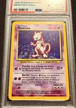 1999 Pokemon TCG Base Set Unlimited Mewtwo 10/102 PSA 8 - Image 3