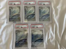 SET OF (5) 2023 POKEMON SV 151 MEW EN 181/165 DRAGONAIR ILLUSTRATION RARE PSA 9 - Image 1