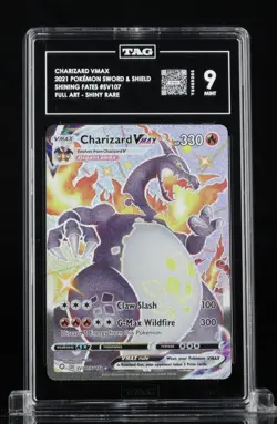 2021 Pokemon Sword & Shield Charizard VMAX Full Art SR SV107/SV122 TAG 9 - Image 1