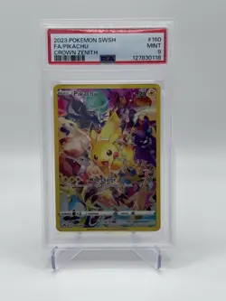 Pokemon Pikachu Full Art Secret Rare Holo Crown Zenith 2023 160/159 PSA 9 - Image 1