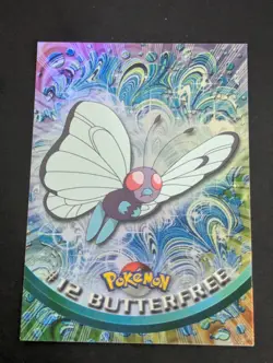 Butterfree Foil #12 Topps Pokemon TV Animation Blue Logo Holo - Image 1