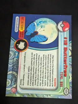 Butterfree Foil #12 Topps Pokemon TV Animation Blue Logo Holo - Image 2