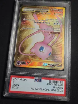 Pokemon TCG Mew EX 205/165 Scarlet & Violet 151 Hyper Rare Gold PSA 9 - Image 2