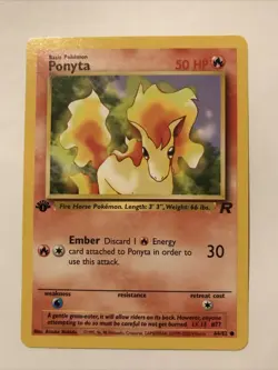 Pokemon TCG: Ponyta 64/82 Team Rocket 1st Edition WOTC - NM - Image 1